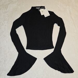 Peppermayo Exclusive - Reggie Long Sleeve Top - Black Size 0 NWT